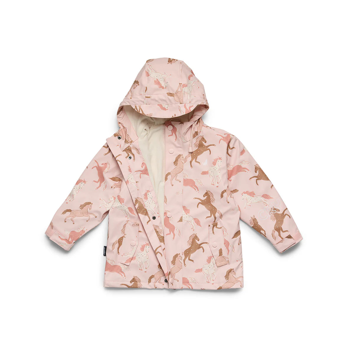 Crywolf Blush Ponies zip front kids jacket