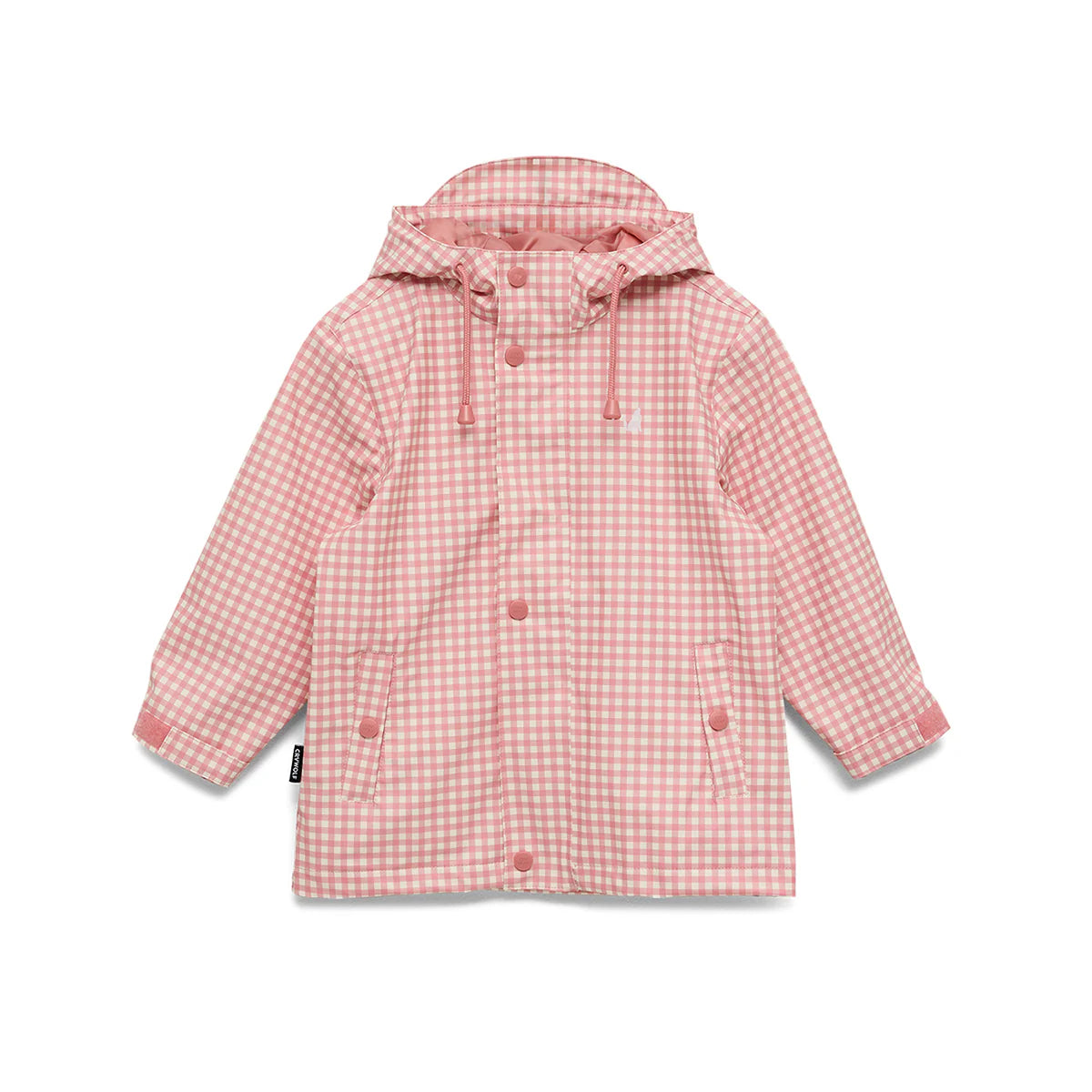Crywolf Play Jacket Rose Gingham kids rain jacket front view