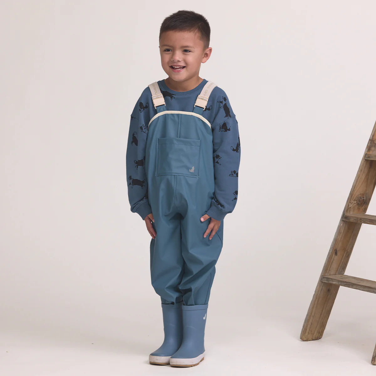 Crywolf Rain Boots Highland Blue on model