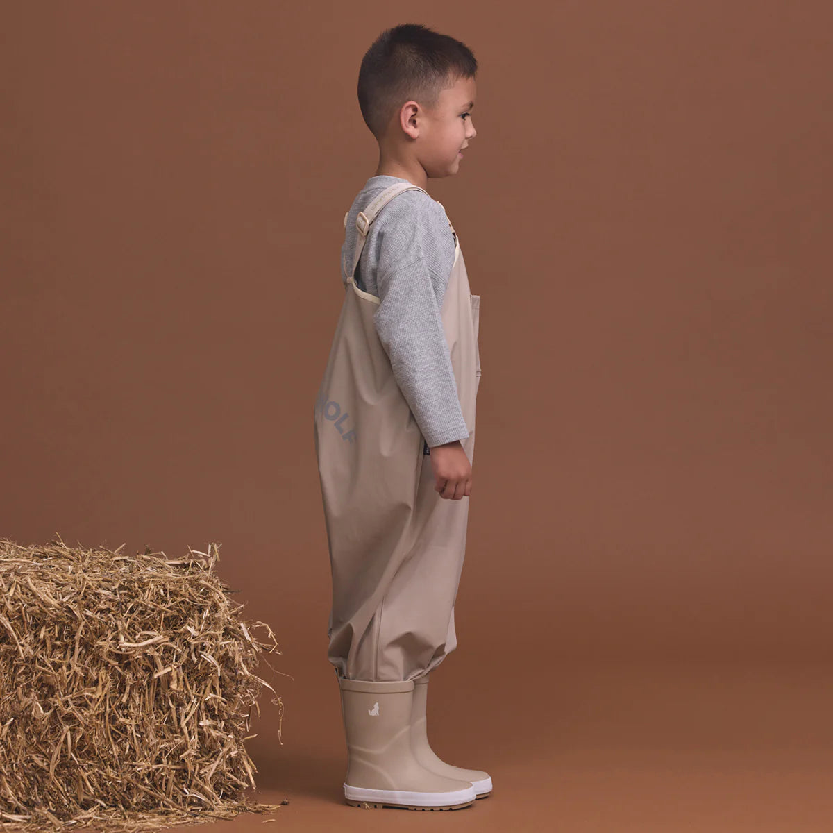 Crywolf Rain Overalls Ash bib side detail