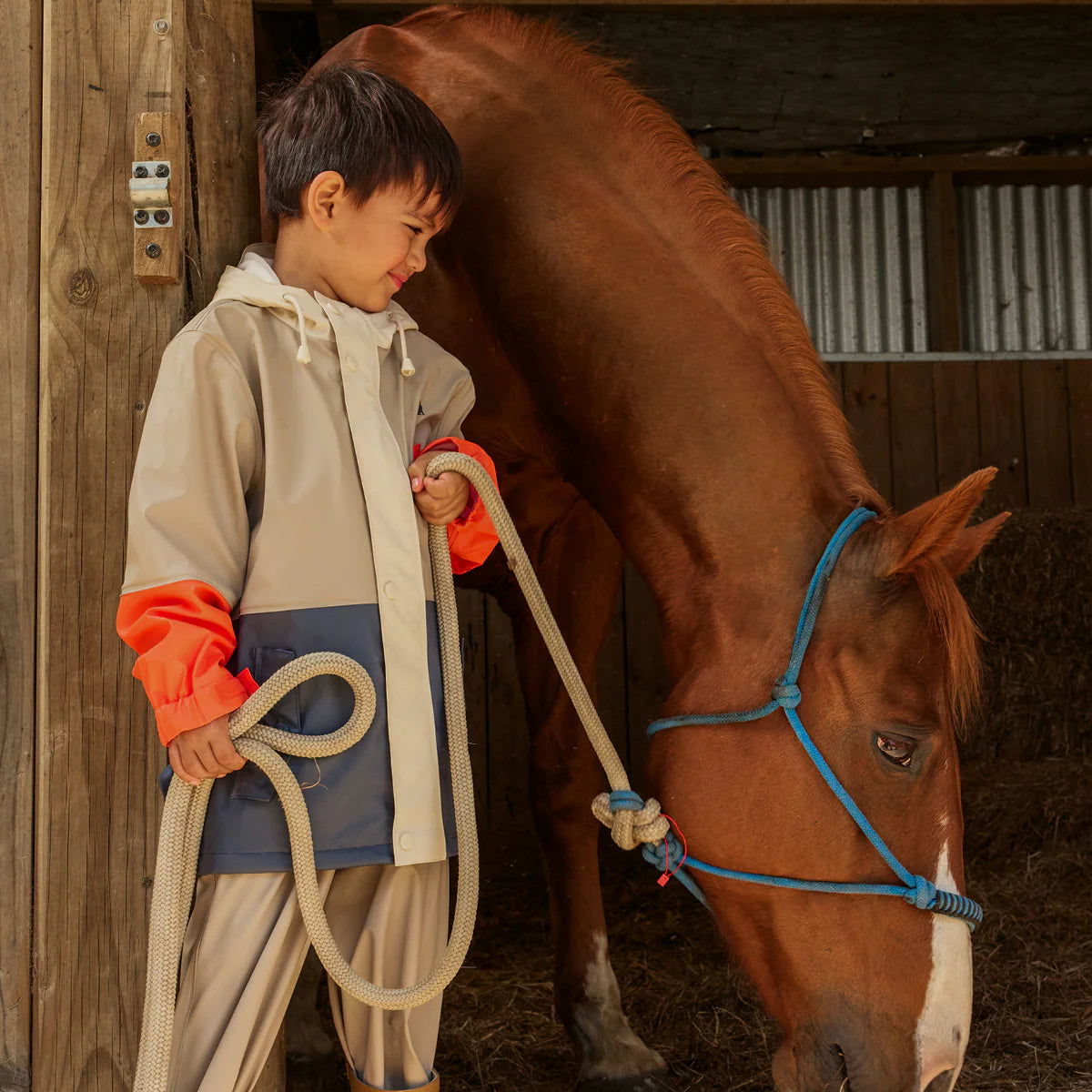 Crywolf Ash Colourblock hooded rain jacket for kids