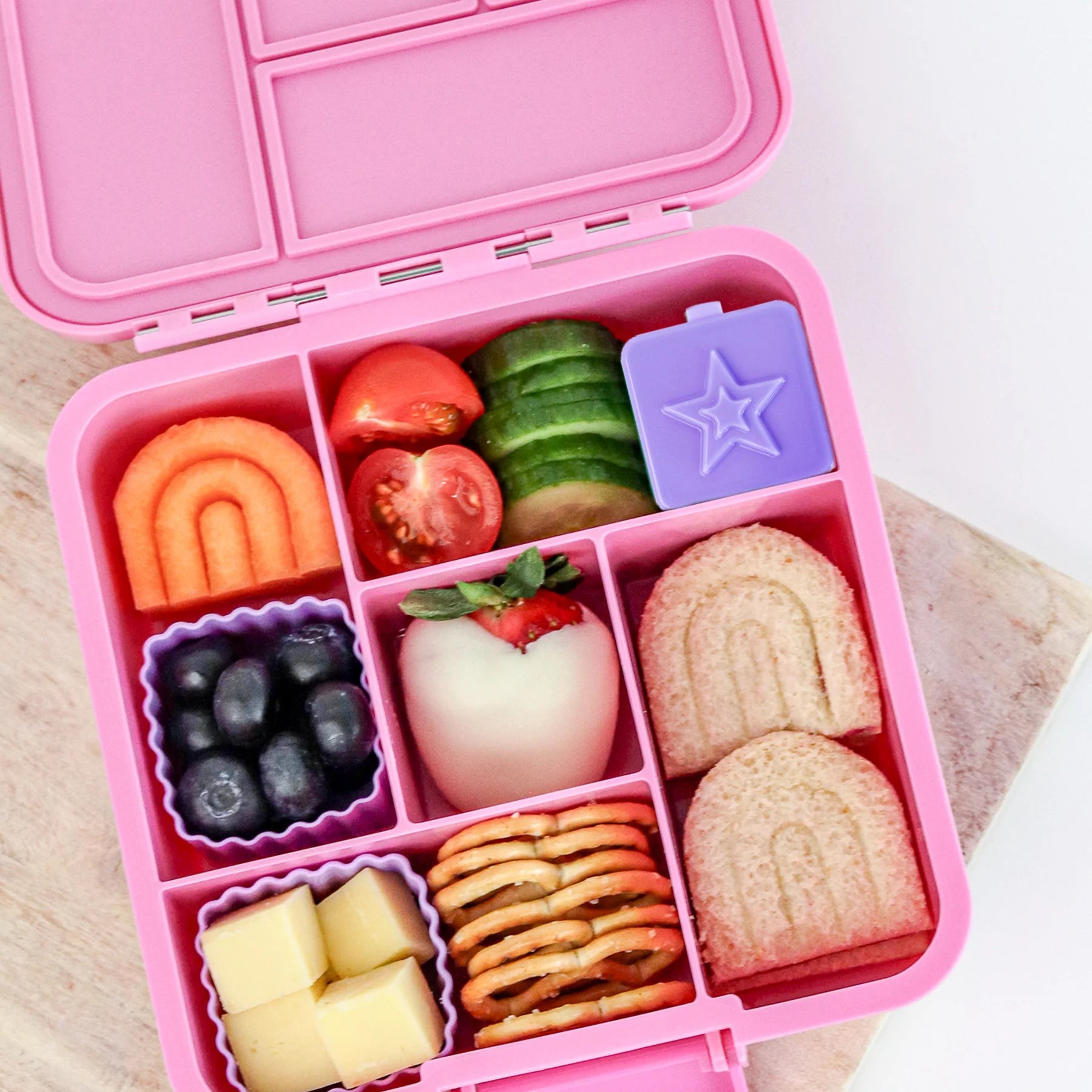 MontiiCo Bento Five lunch box in Floss pink – five compartment kids bento