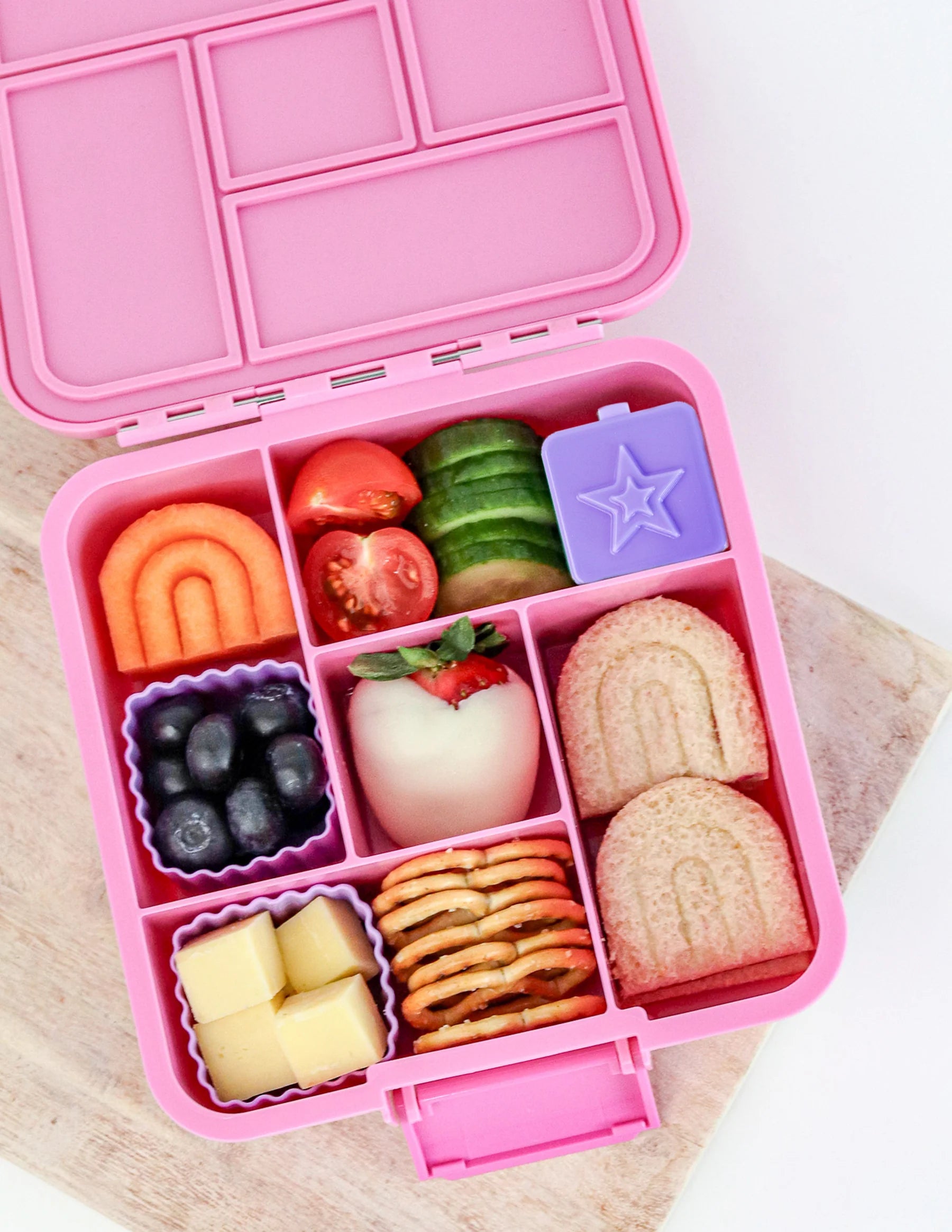 MontiiCo Bento Five lunch box in Floss pink – five compartment kids bento