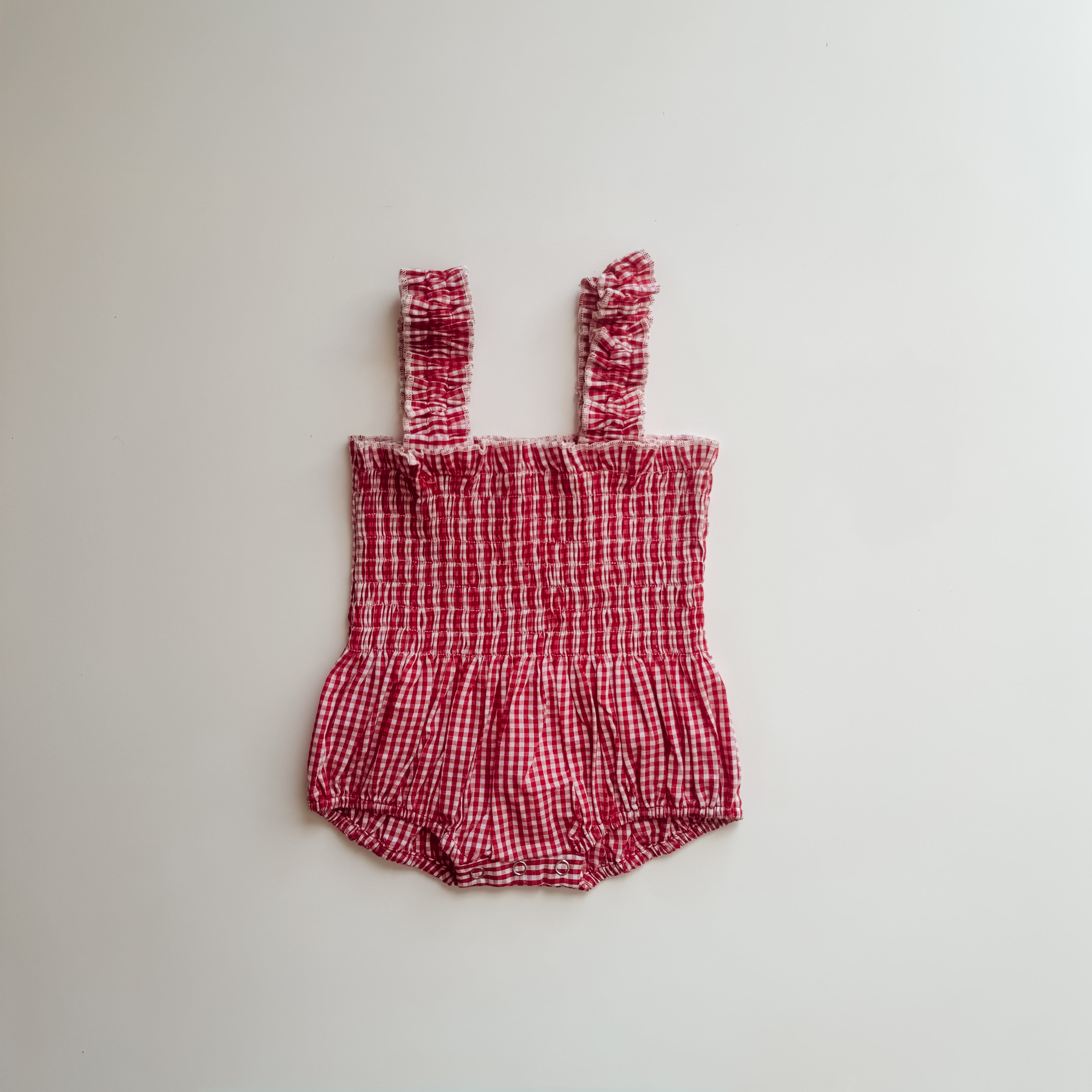Billy Mae Cherry Red Romper now available at White Fox & Co