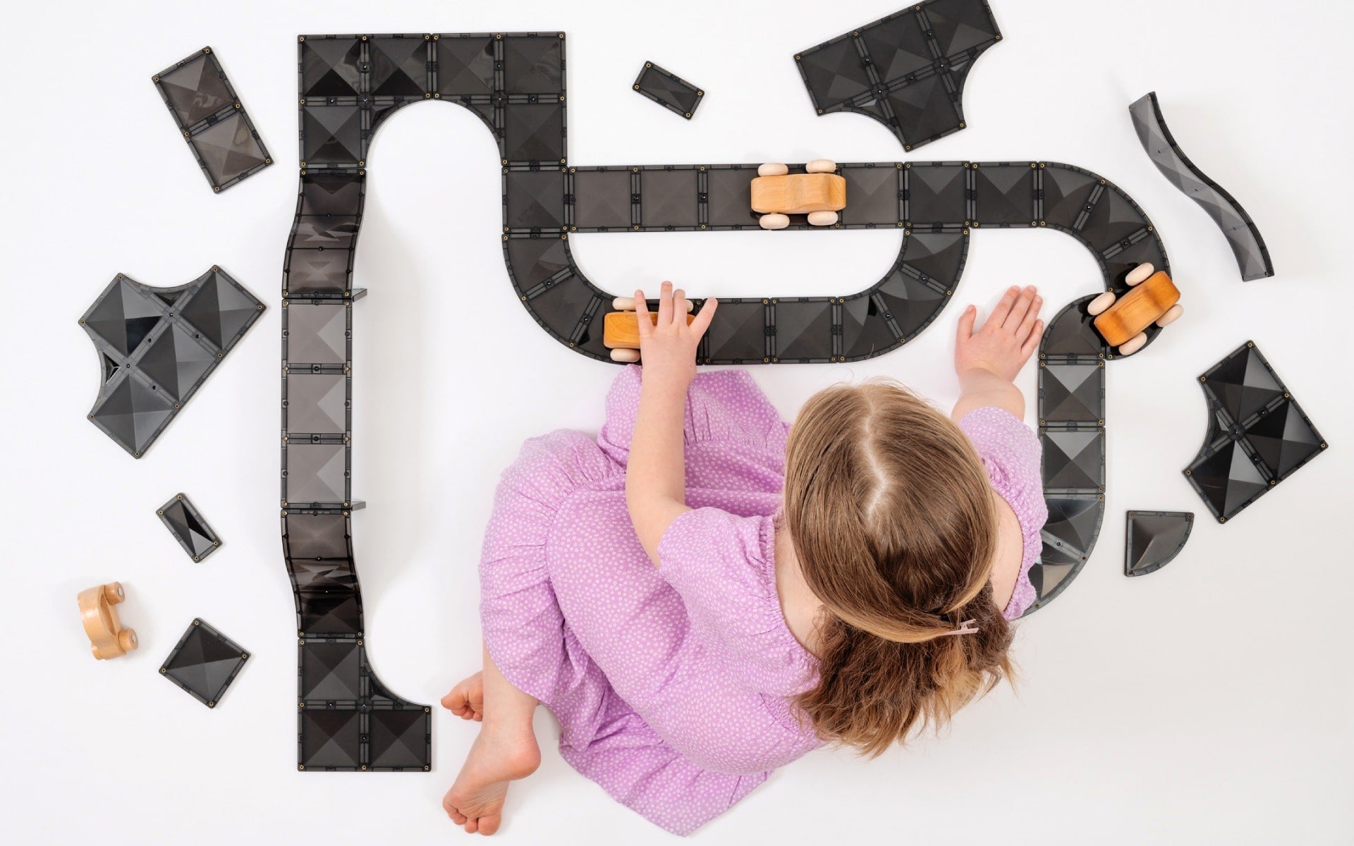 Connetix Creative Roads Pack – 48 Piece Magnetic Tile Set | White Fox & Co