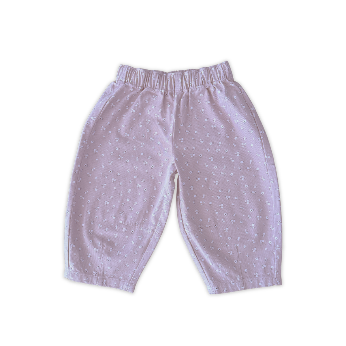 Grown organic cotton kids denim pant posy print detail