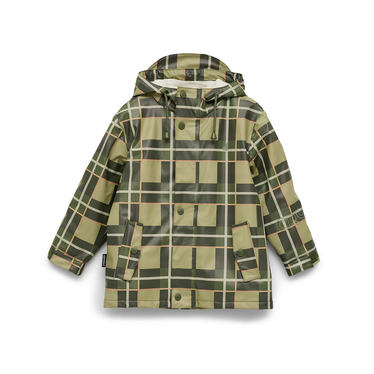 Crywolf Field Plaid kids rain jacket front view