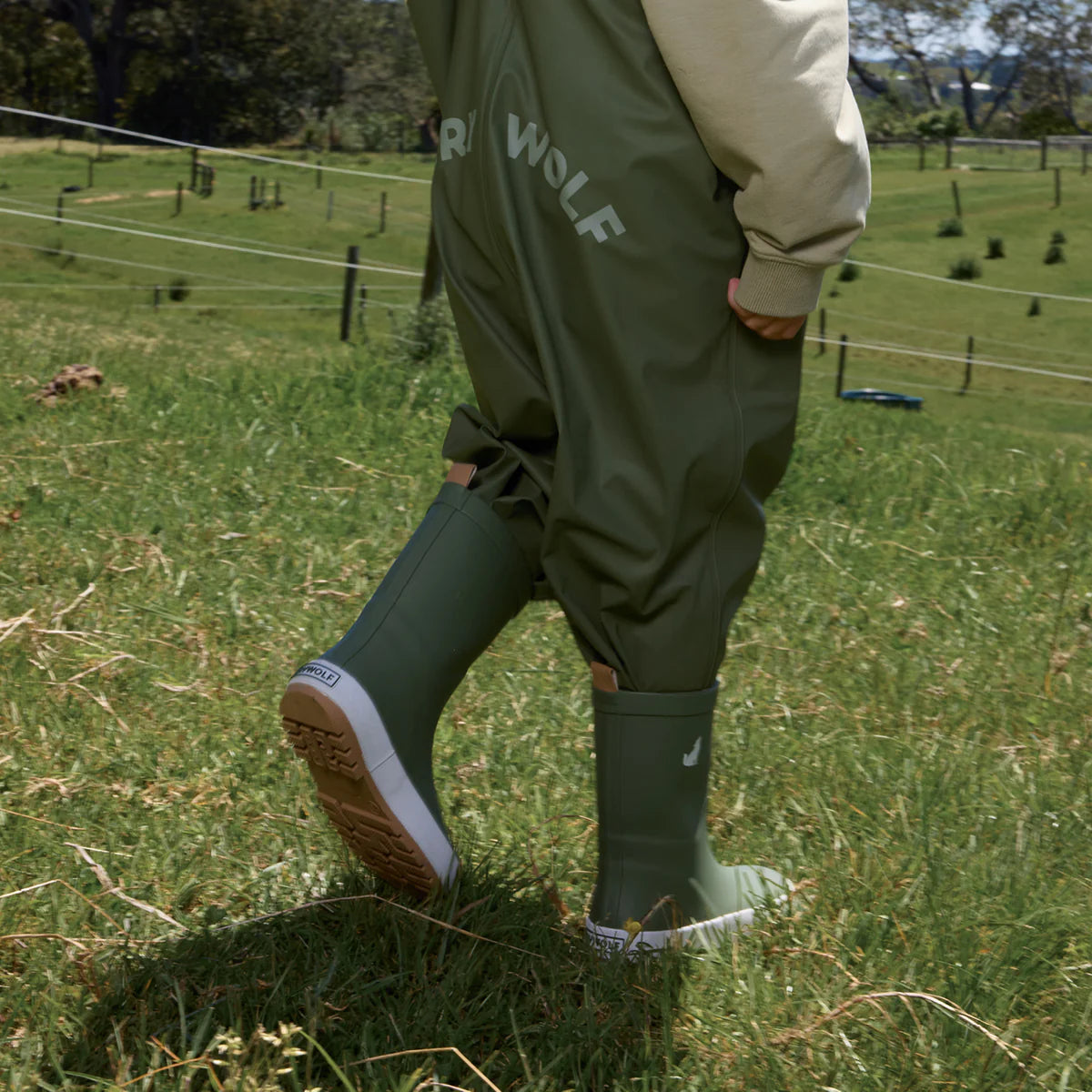 Crywolf Rain Boots Olive on model