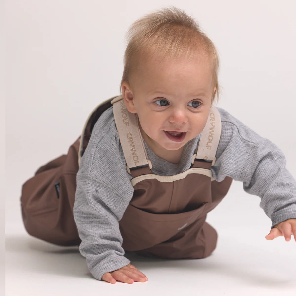 Crywolf Baby Wander Overall Pinecone adjustable strap detail