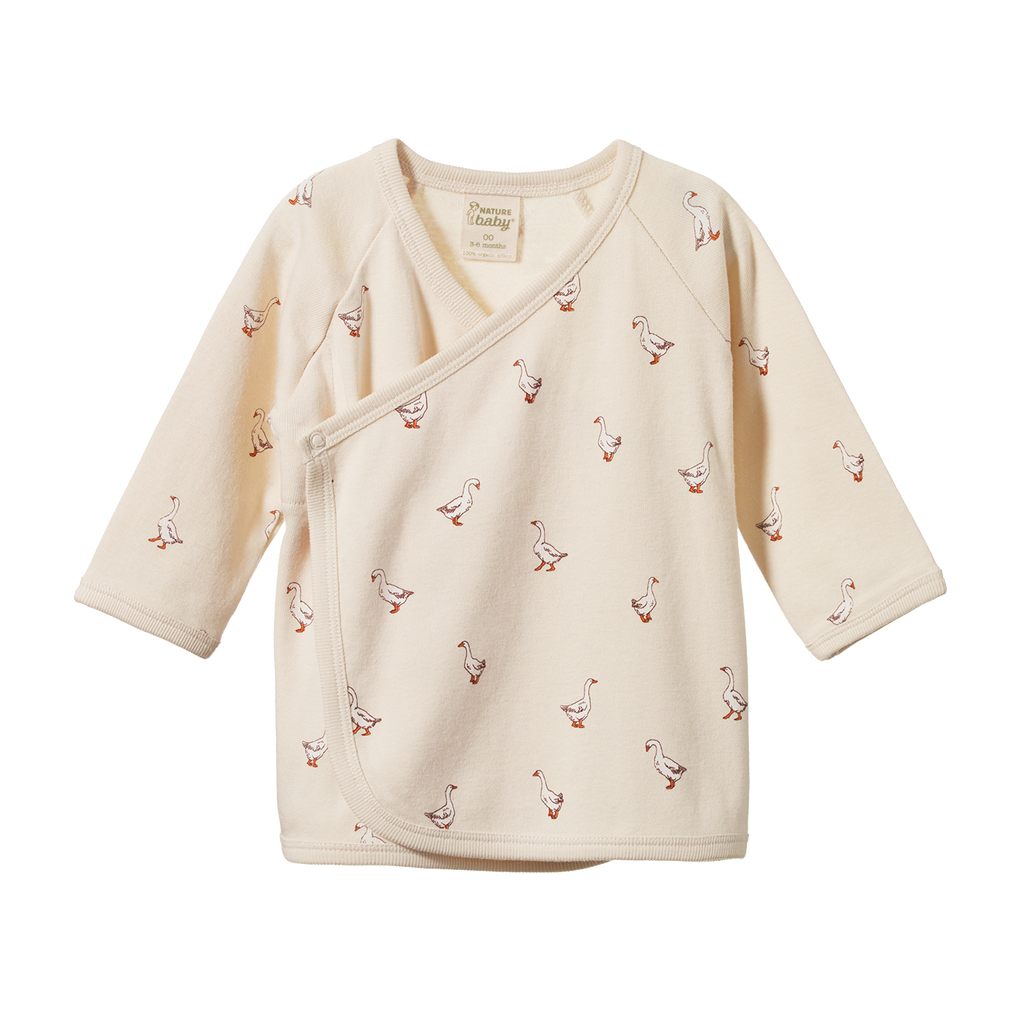 Nature Baby | Kimono Jacket | Goosey Print | White Fox & Co