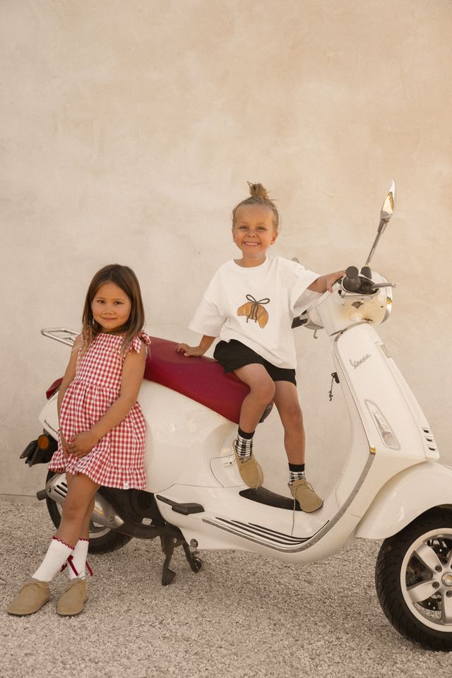 Cinnamon Baby girls gingham dress – soft cotton pre-order at White Fox & Co New Zealand