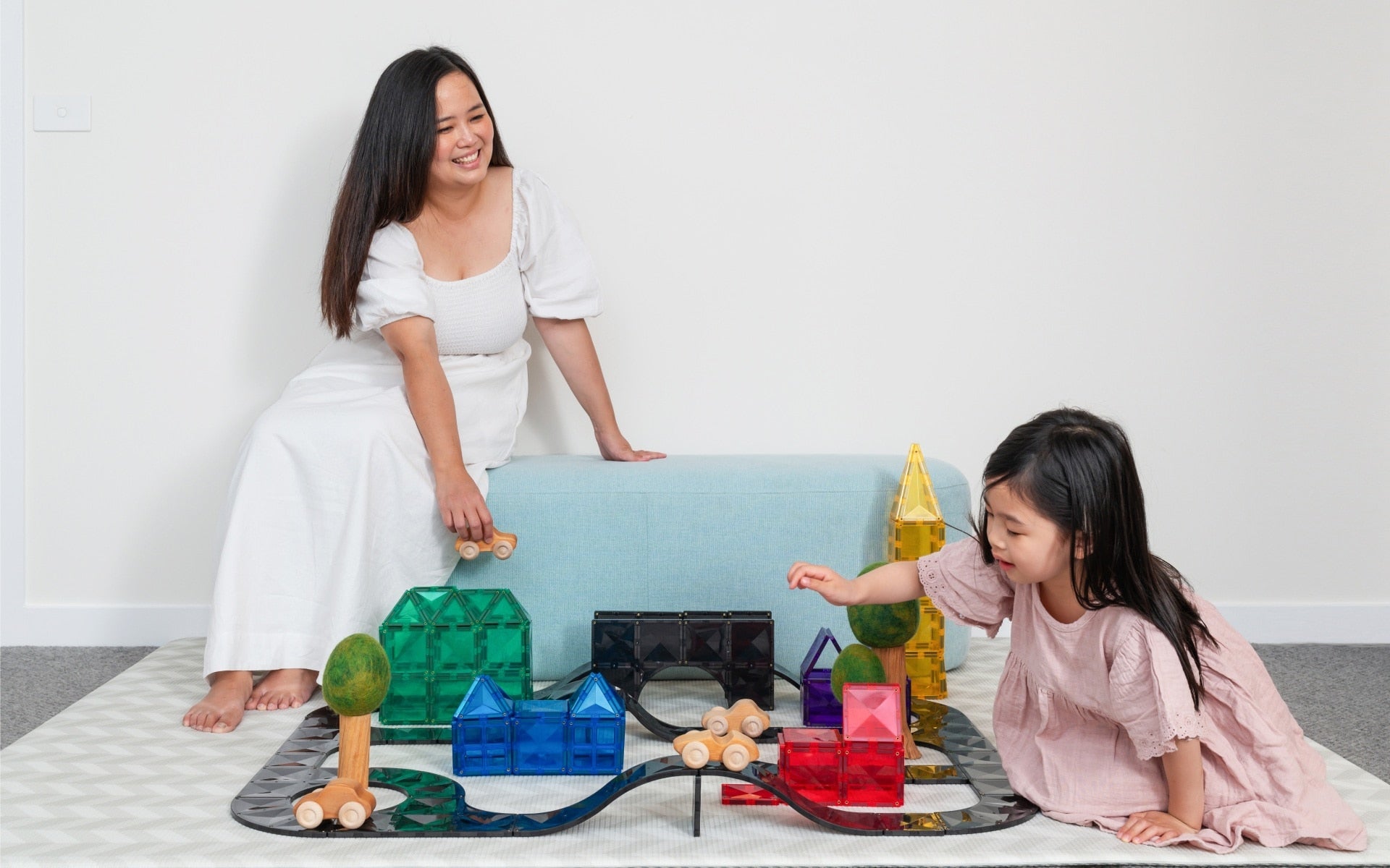 Connetix Creative Roads Pack – 48 Piece Magnetic Tile Set | White Fox & Co