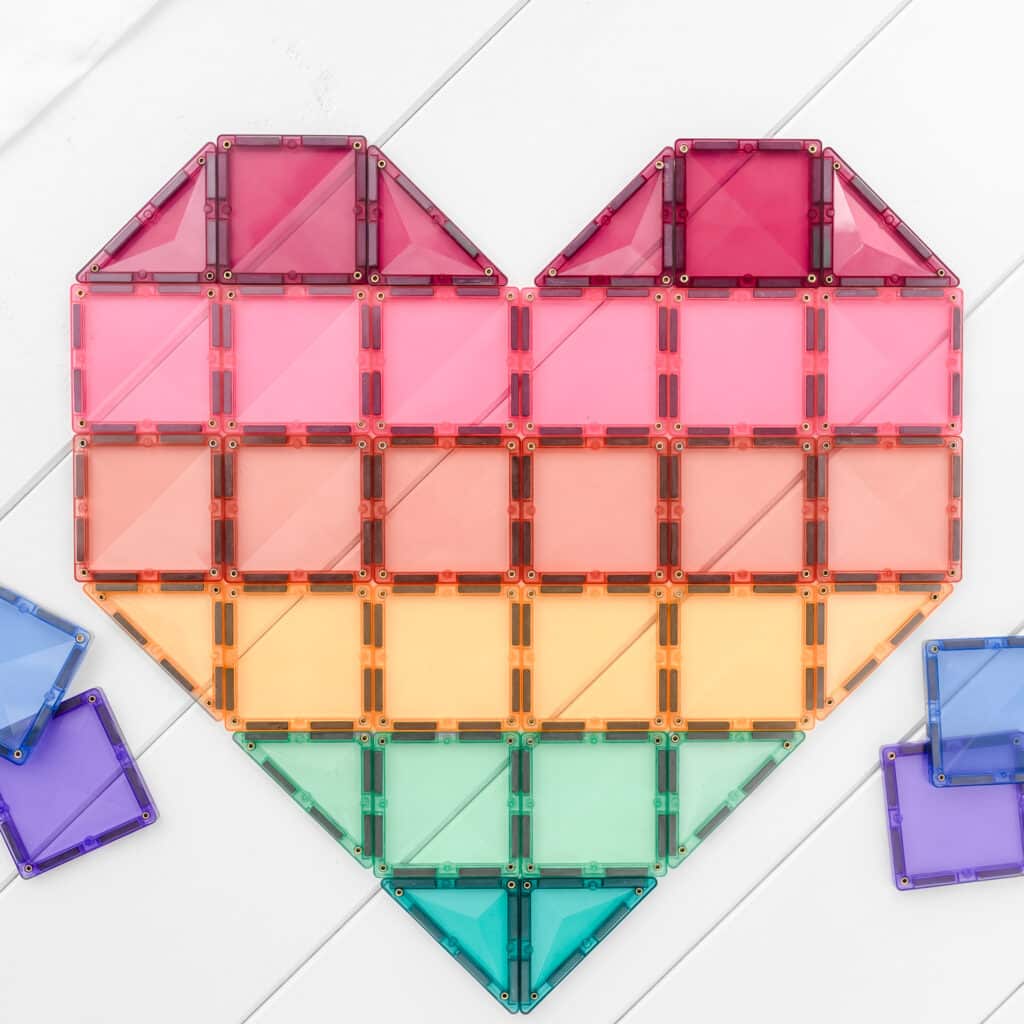 Connetix Pastel Mega Pack 202 Piece Set – flatlay of magnetic tiles available at White Fox & Co New Zealand
