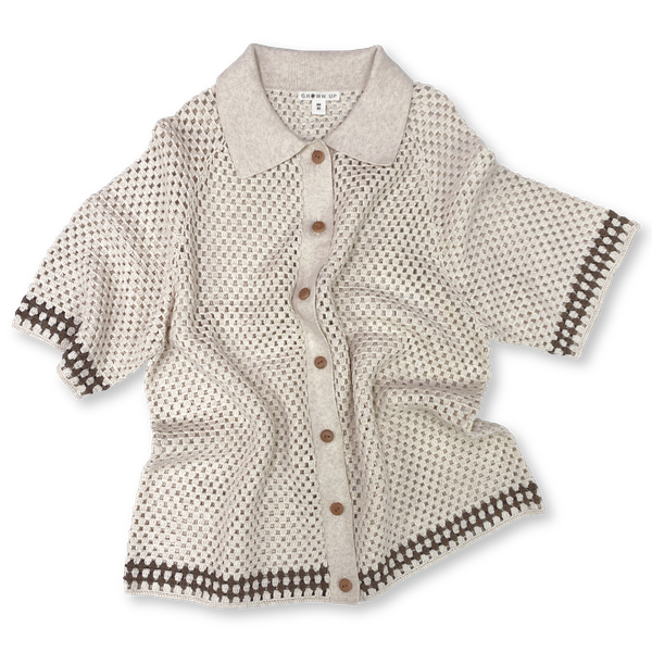 Grown | Crochet Shirt Coconut | White Fox & Co