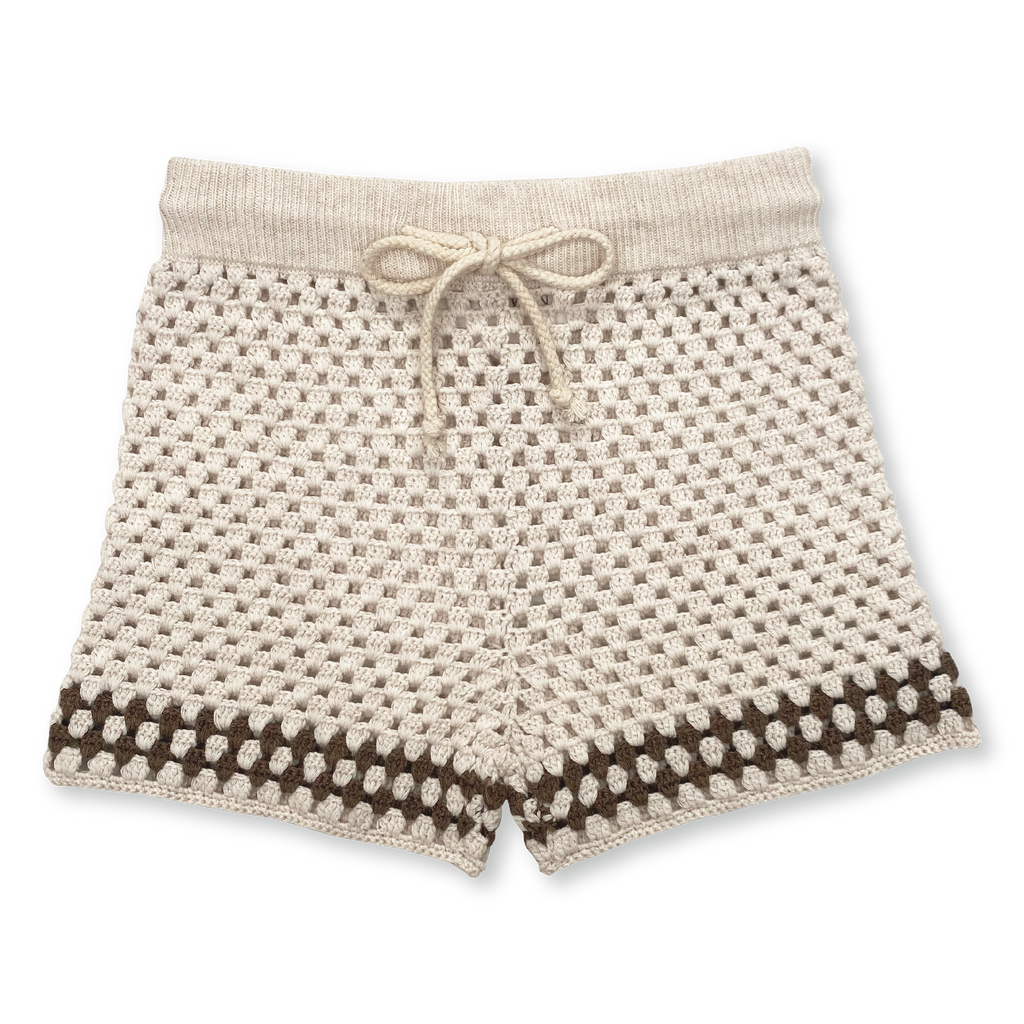 Grown | Crochet Shorts in Coconut | White Fox & Co