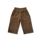 Organic cord pants in espresso colour, back view