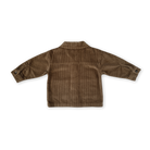 Organic cord shirt jacket in espresso colour, back view