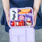 Inside view of MontiiCo Bento Five Dusk – five sections for snacks