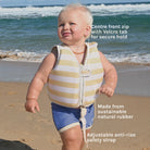 Sunnylife Kids Swim Vest 2-3 Sammy the Seagull mustard stripe