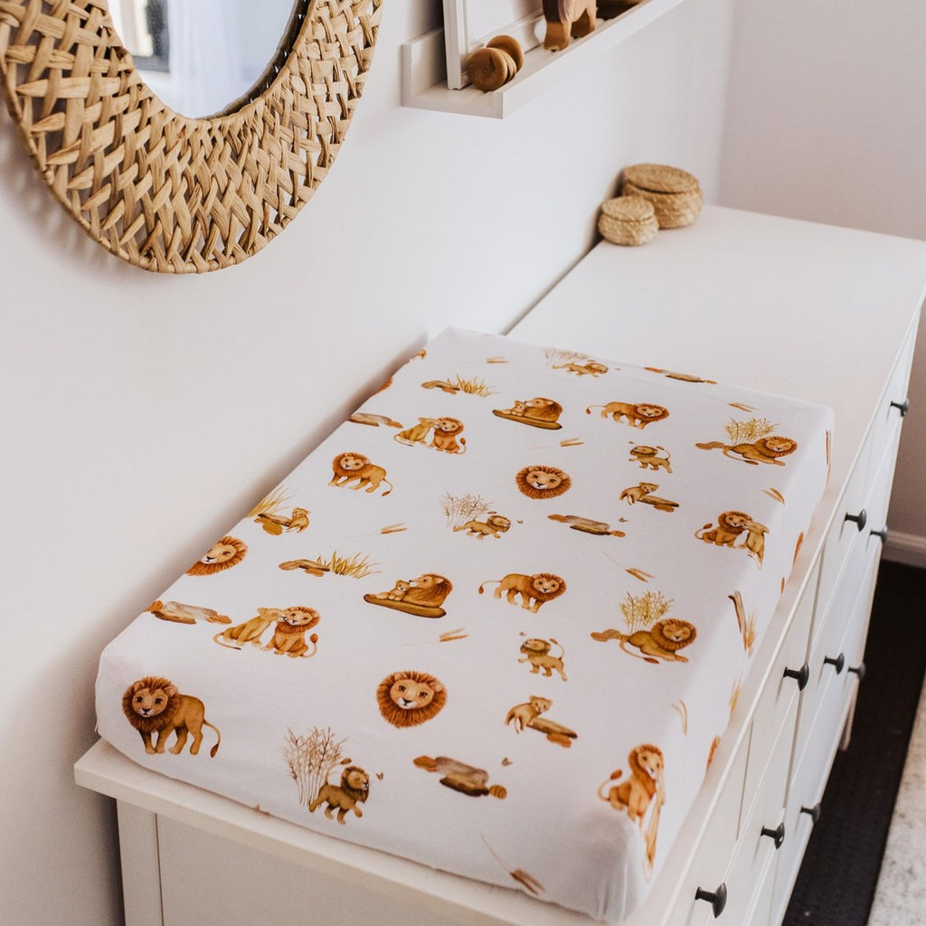 Snuggle Hunny Kids | Lion Fitted Bassinet Sheet | White Fox & Co