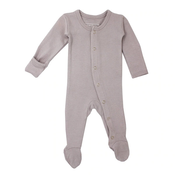 L'oved Baby | Organic Jumpsuit | Footed Overall | Light Grey | White Fox & Co